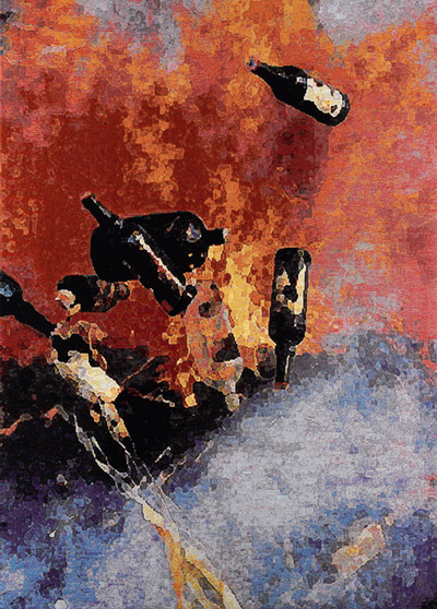 Karachi II (Faith), Jacquard dubbelgeweven, 205 x 148 cm.